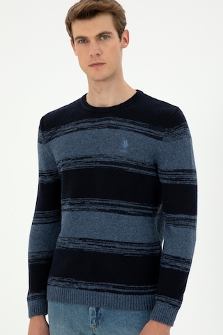 U.S. Polo Assn. Erkek Slim Fit Bisiklet Yaka Saks Kazak 50293115-VR032