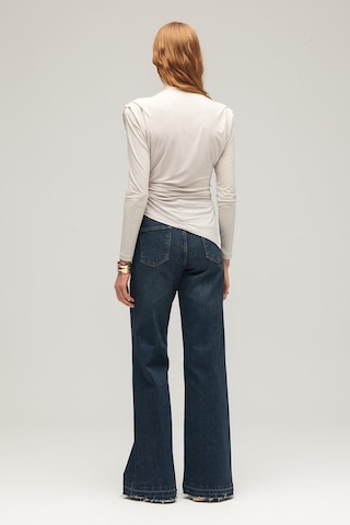 Sââde Kadın Yüksek Bel Wide Leg Jean Pantolon - Paça Detaylı Lacivert