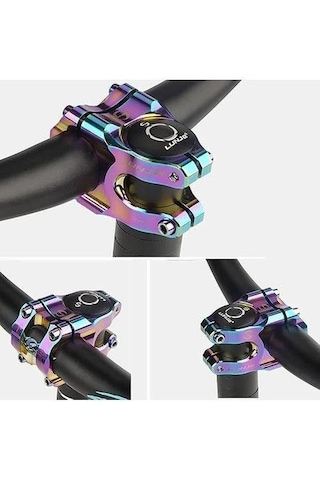 Lunje Alüminyum 31,8mm Mtb Freeride Gidon Boğazı Bisiklet Gidon Boğazı Rainbow Oil Slick Renk Boğaz Turuncu