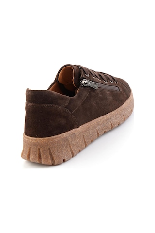 Bambi Bej Süet Hakiki Deri Kadın Sneaker K01331200302
