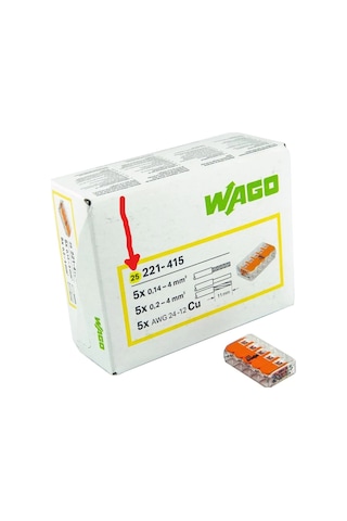 Wago Çok Amaçlı Konnektör 5x4mm 50ad Wag221415