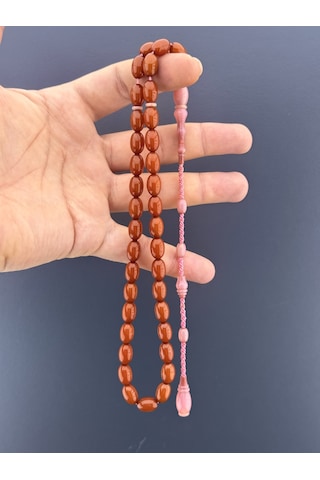 Muri Tesbih 23,8 Gr Yahya Bozkurt Kolye Osmanlı Bağa Badem Kesim 8x12mm
