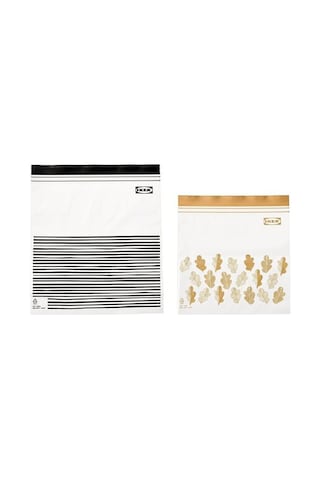 Ikea Istad Kilitlenebilir Buzdolabı Poşeti, Siyah-sarı, 2,5 Lt Ve 1,2 Lt, 50 Adet