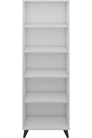 Simple Kitaplık 5 Raflı 60x30x176 Beyaz Beyaz