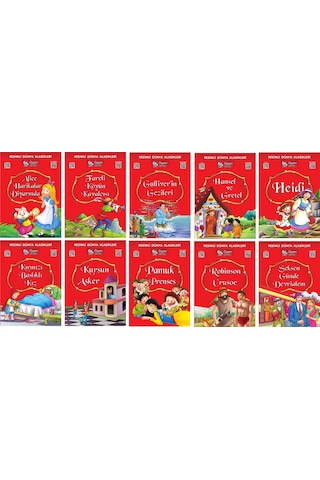 1.ve 2.sınıflar İçin Resimli Dünya Klasikleri 1 10 Kitap + Hızlı Okuma