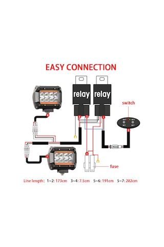 Hombey Siyah 480w Suv Elektrik Kablolu Seti, 2 Bağlantı, 3 Şarj Pimi, Iç Mekan Anahtarı, Işık Mod Değiştirme Ve Hafıza Özelliği