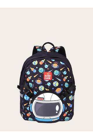 Supercute Two İn One Sırt Çantası - Astronaut - Siyah