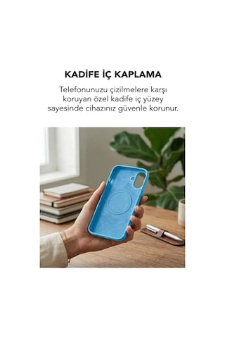 Apple İphone 17 Uyumlu Magsafe Lansman Silikon Kılıf Turkuaz