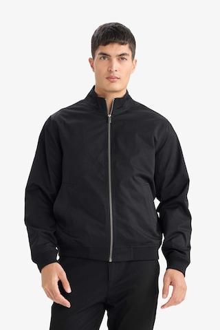 Defacto Slım Fıt Dik Yaka Astarlı Fermuarlı Mont D7338AX25SP Siyah