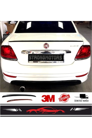 Spoiler Fiat Linea Bagaj Üzeri Çıta Spoiler Pianoblack 115Cm