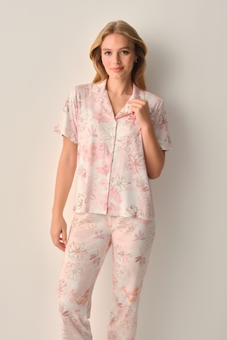 Suwen Lula Gömlek Yaka Pijama Takımı Sh26617660b334 Pembe