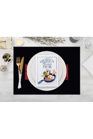 Adawall Home The Batman Black Kumaş Amerikan Servis 4'lü Set Siyah