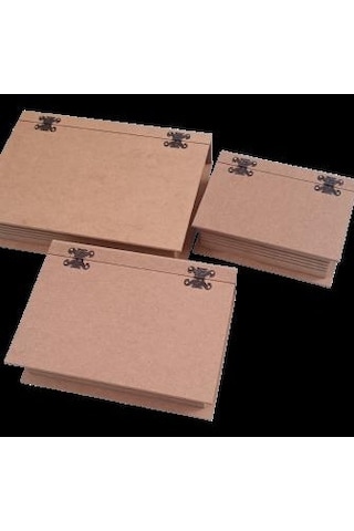 1448bng90033Hobi Dekoratif Model Üçlü Takı Kutusu Ahşap HAM MDF El Yapımı