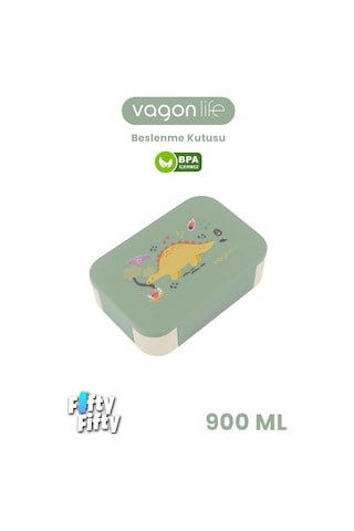 Vagonlife 900 Ml Tek Kat 3 Bölme Çocuk Beslenme Kutusu -ffb1270 Yeşil