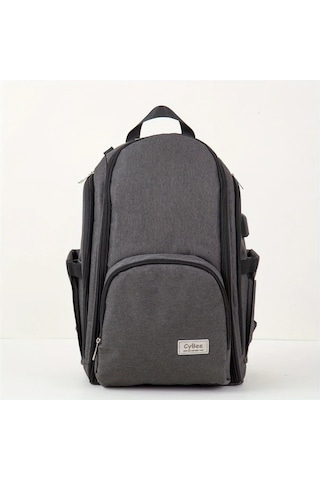 Wangxi Koyu Gri Yuksek Kaliteli Malzeme Cift Omuzlu Buyuk Kapasiteli Cok Fonksiyonlu Anne Cantasi Bebek Bezi Cantasi Koyu Gri