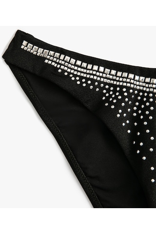 Koton Taşlı Bikini Altı Normal Bel Siyah 4sak00031mm