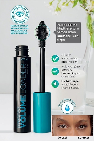 Avon Supershock Volume Loader Maskara 10 ML Blackest Black 3'lü
