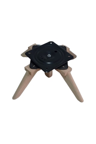 Ahşap Berjer Ayağı Döner Tablalı Naturel Boyasız