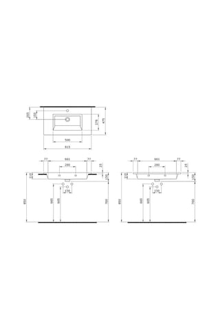 Bocchi Milano Etajerli Lavabo 80 CM Parlak Beyaz 1113-001-0126