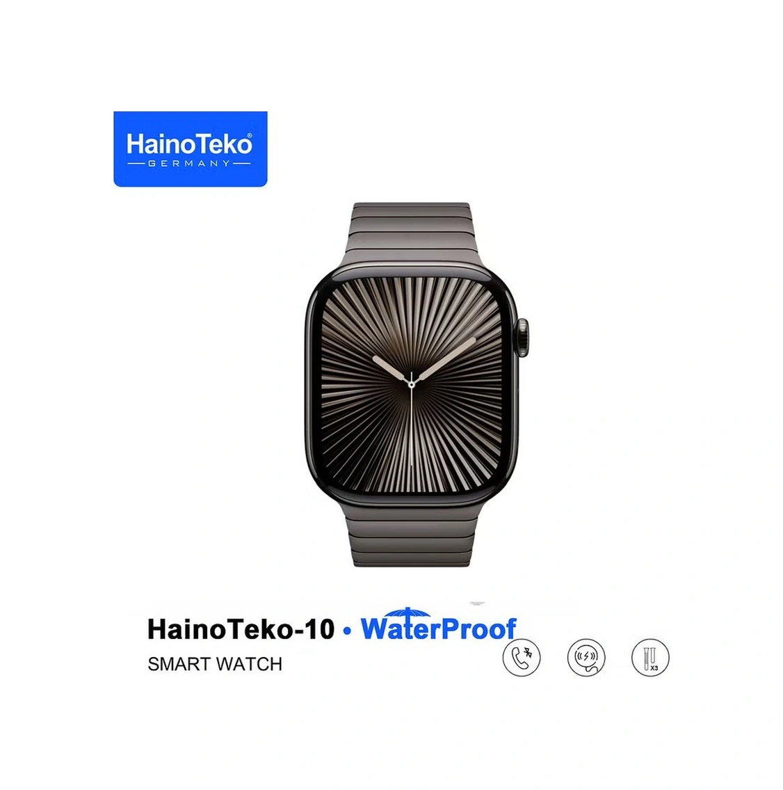 Haino Teko Teko-10 Watch Ultra 10 Amoled Ekran 3 Kordonlu Akıllı Saat Siyah