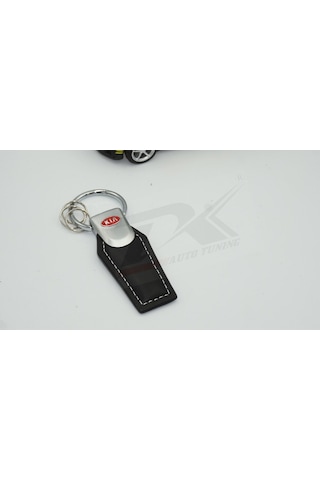 Kia Uyumlu Logo Krom Metal Deri Stil Anahtarlık