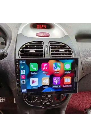 Snp Serisi Peugeot 206 Uyumlu Android Multimedya Sistemi 6-128 Gb Hafıza Kablosuz Carplay Android Auto Geri Görüş Kamerası li 9"