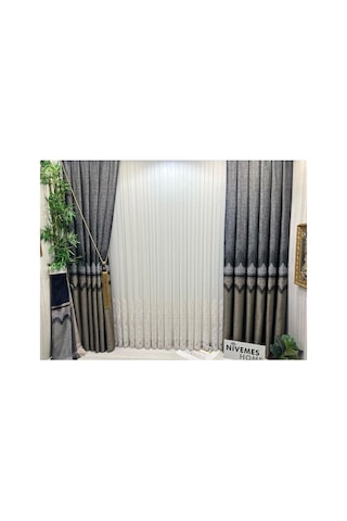 Titus Fj632145 V-913 Siyah 1/3 Sık Pileli Fon Perde Apm A Antrasit