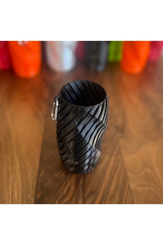 Mottopi Spiral Desenli Bira Çorabı ,bira Gizleyici,bira Kılıfı,bira Soğutucu-siyah
