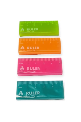 Ruler Cetvel Silgi Renkli Silgi - 4 Adet