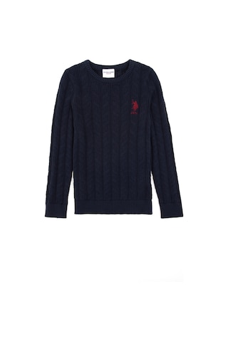 U.S. Polo Assn. Erkek Çocuk Lacivert Basic Bisiklet Yaka Kazak 50293551-VR033