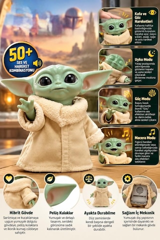 Star Wars Grogu İnteraktif Oyuncak 50+ Ses Ve Hareket Kombinasyonlu Figür Oyuncak