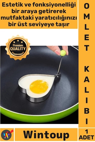 Omletkalıbı Yanmaz Yapışmaz Paslanmaz Mutfak Gereçleri Şık Sunum Metal Kalp Omlet Krep Kalıbı