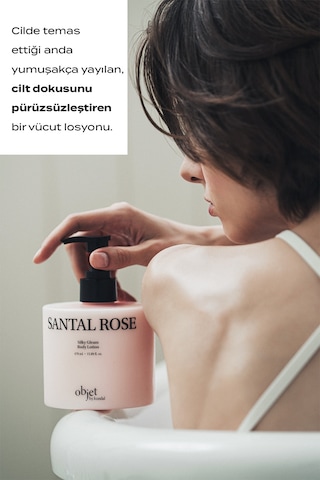 Yaşlanma Karşıtı Saten Bitişli Vücut Losyonu Kundal Silky Gleam Body Lotion Santal Rose
