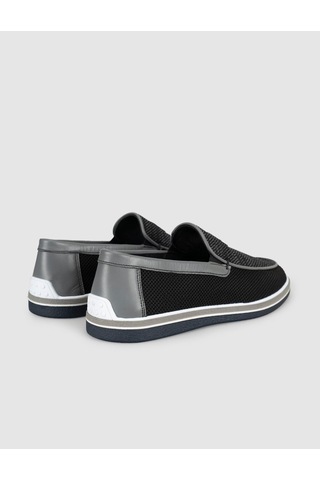 Cabani Triko Detaylı Siyah Erkek Loafer