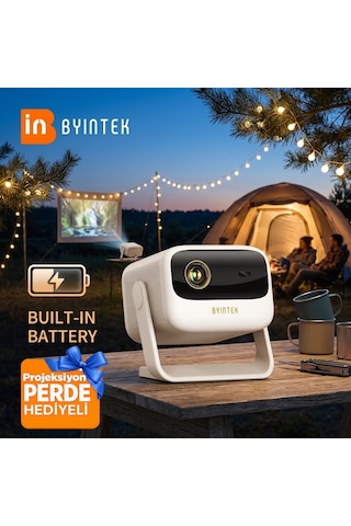 Byintek U90 Max 700 Ansı Bataryalı Taşınabilir Full Hd Projeksiyon Cihazı Android Google Tv Lisanslı Wi-fi
