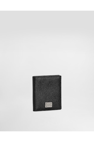 Dolce & Gabbana Dauphine Folding Cardholder Made Of Embossed Calfskin Siyah