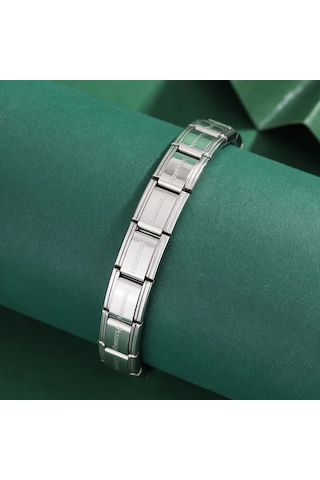 Çelik Bileklik İtalyan Charm Model Unisex Erkek Kadın 3 Mm 18 Cm Gümüş Silver Gümüş