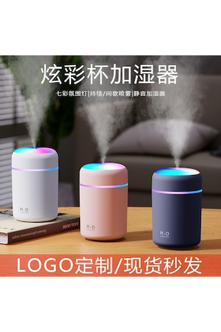 Neevoyu Oto Hava Nemlendirici Aromaterapi Için Küçük Boylu Usb 220ml Renkli Işıklı Nano Buhar Atomizasyonlu Gri Oto Elektroniği