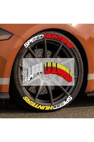 Speedhunters Lastik Yazısı Motosiklet Ve Otomobil Uyumlu Lastik Yazısı Sticker Arma 8 Adet Bombtire