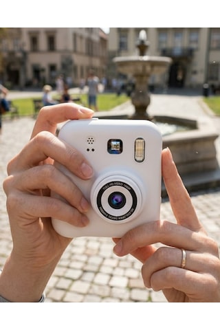 Çocuk Dijital Baskılı Kamera 5 Kalem 4 Rulo Kağıt Eğlenceli Fotoğraf Makinesi - Lisinya