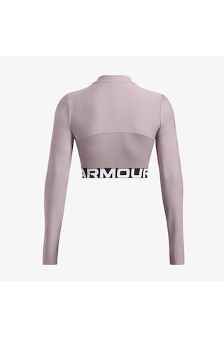 Under Armour Heat Gear Rib 1/4 Zipped Kadın Mor Crop Sweatshirt - 1388692 Mor