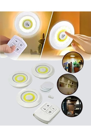Zenvia Kablosuz Gün Işığı 3 Lü Led Spot Lamba Kumandalı Znv2026 Çok Renkli