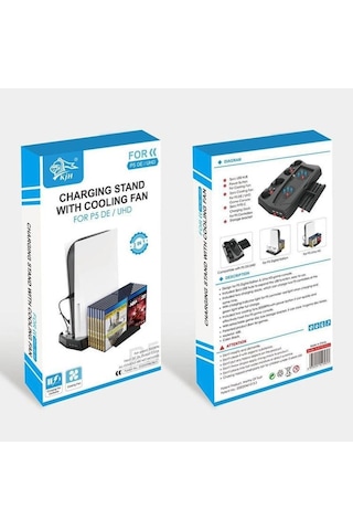 Ps5 Standart Kasa Cdli Ve Dijital Sürüm Uyumlu Fanlı Oyun Standı Beyaz