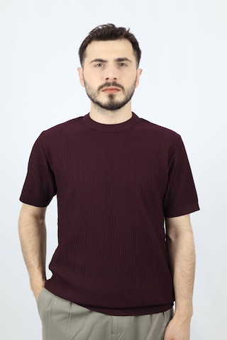 Ventov Bisiklet Yaka Fitilli Erkek Triko Vtr2604 Bordo