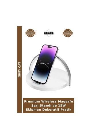 Premium Wireless Magsafe Şarj Standı Ve 15w Ekipman Dekoratif Pratik