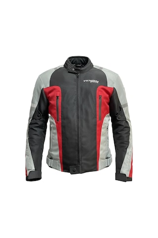 Venom Air Racing Motosiklet Montu 4 Mevsim Motorcu Touring Mont Siyah-açık Gri