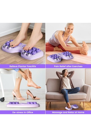 Geeroyoo Mor Ayak Tabanı Fasya Gerginliği Ve Ağrısı Alıcı Masaž Aleti - Dairesel Hareketli, Her Zaman Ve Her Yerde Kullanın, Ana Ağrı Noktalarını Tamamen Kapsar Mor