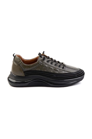 Bambi Haki Hakiki Deri Erkek Sneaker E01018240203 Haki