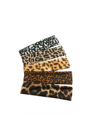 Leopar Desenli Saç Bandı 6 Cm Çok  Renkli