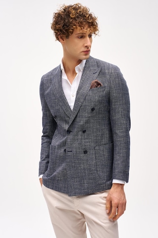 Erkek Lacivert Slım Fıt / Dar Kalıp Geniş Kırlangıç Ceket-16412 Lacivert